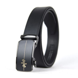 Kožený opasok s automatickou prackou PULSE - Čierna
