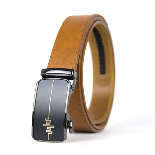 Kožený opasok s automatickou prackou PULSE - Koňaková