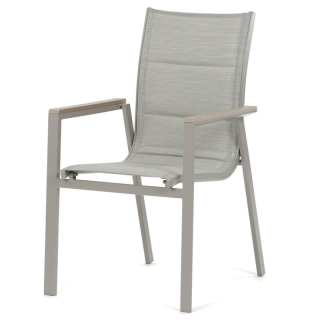 Záhradná stolička, hliník, sieťovina, béžová, AZC-S1110 GREY