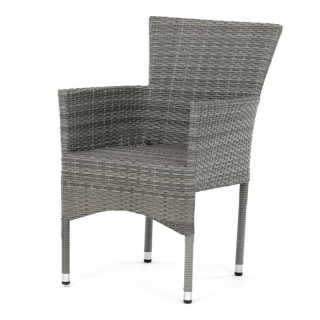 Záhradná stolička, kov, polyratan, sivá, AZC-S2118 GREY