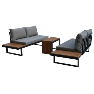 Záhradný set, hliník, polywood, sivá, AZS-G1924 GREY