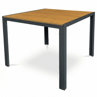 Záhradný stôl, 90x90cm, kov, polywood, hnedá, AZT-S1209 OAK