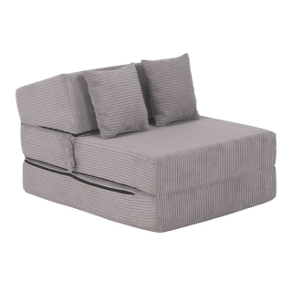 Skladací matrac/kreslo, 2v1, sivá, PELOS