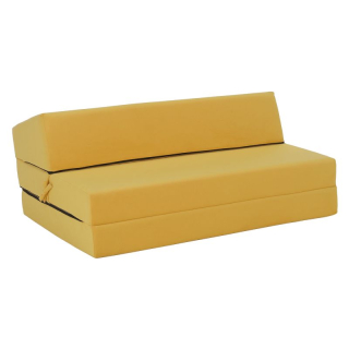 Skladací matrac/kreslo, 2v1, žltá, VEDIS