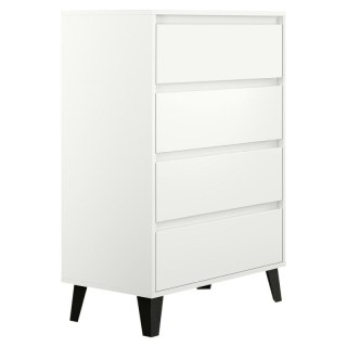 Komoda, 70cm, 4-zásuvková, biela, BOGAN NEW 4S70