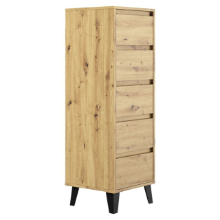 Komoda, 40cm, 5-zásuvková, dub artisan, BOGAN 5S40