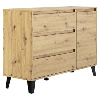 Komoda, 110cm, kombinovaná, dub artisan, BOGAN NEW 1D3S