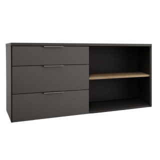 Komoda, 130cm, antracit, dub cremona, ADAPO ADP05