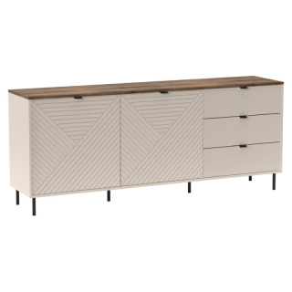 Komoda, 183cm, kombinovaná, kašmír, dub castello, EYCO 2D3S