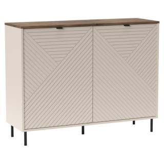 Komoda, 123cm, 2-dverová, kašmír, dub castello, EYCO 2D