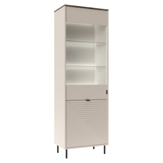 Vitrína, 63cm, kašmír, dub castello, EYCO 1D1W