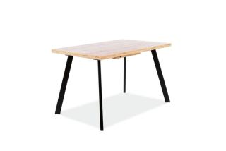 Jedálenský stôl, 120x80cm, rozkladací, MDF, dub artisan, čierny, Signal, BRICK
