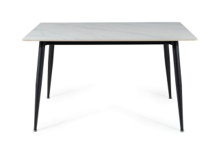 Jedálenský stôl, 160x90cm, keramika, biely, čierny, Signal, RION 160