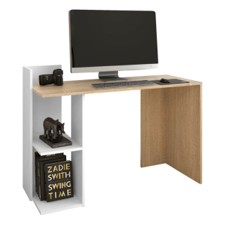 PC stôl, 120x52cm, dub sonoma, biely, ZINO NEW