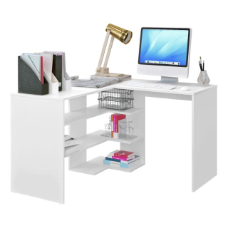 Rohový PC stôl, 120x120cm, biely, TAMARI