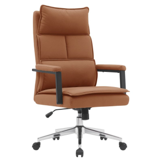 Kancelárske kreslo, hnedá camel ekokoža, KAHIL