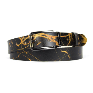 Ručne maľovaný kožený opasok, 136cm, Limitovaná edícia 03