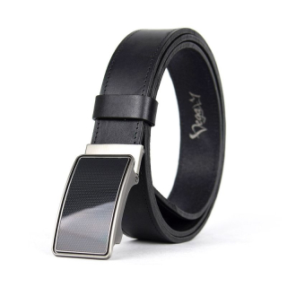 Luxusný kožený opasok s brzdou, šírka 3.5cm – VISION, čierna