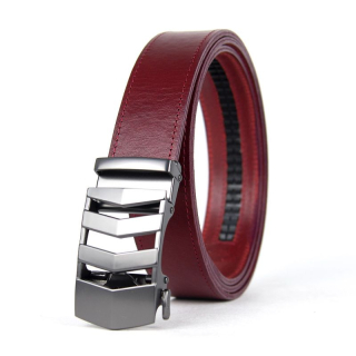 Kožený opasok s automatickou prackou PEARL RAILS, bordová