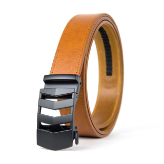 Kožený opasok s automatickou prackou BLACK RAILS, koňaková