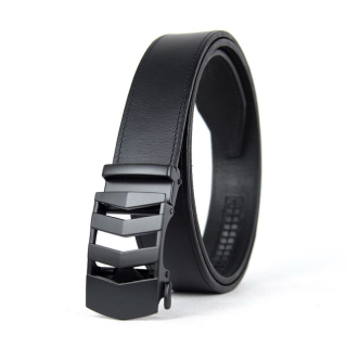 Kožený opasok s automatickou prackou BLACK RAILS, čierna