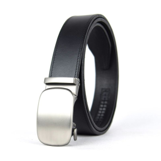 Kožený opasok s automatickou prackou NICKEL STANDARD, čierna