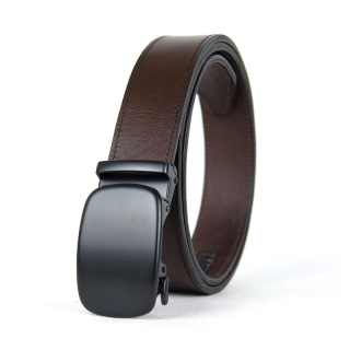 Kožený opasok s automatickou prackou BLACK STANDARD, tmavo hnedá