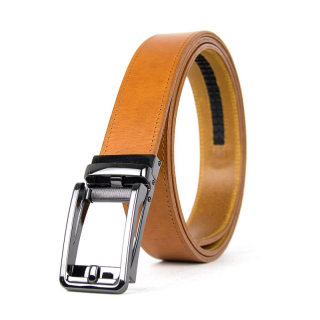 Kožený opasok s automatickou prackou PEARL BELT, koňaková