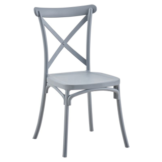 Stohovateľná stolička, sivý plast, SAVITA