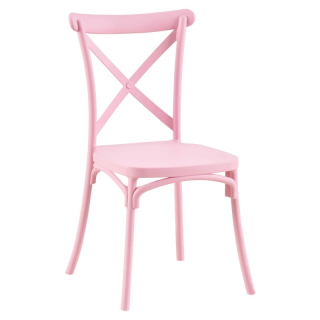 Stohovateľná stolička, ružový plast, SAVITA