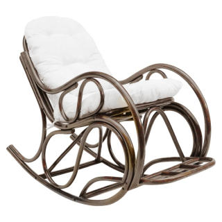 Hojdacie kreslo, drevo tmavohnedé, béžová látka, AGATON