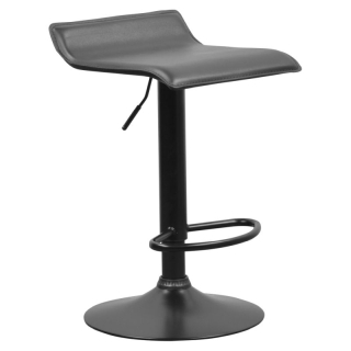 Barová stolička, čierna ekokoža, noha čierna, BAILI