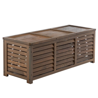 Záhradný úložný box, 121cm, hnedý, drevo, LADAM