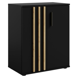 Komoda, 60cm, 2-dverová, čierna, dub artisan, TOLIS TYP 1 2D