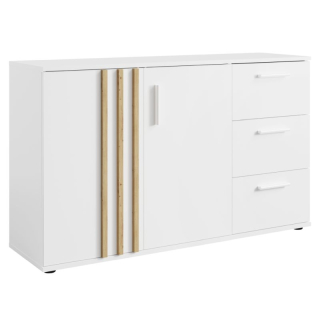 Komoda, 120cm, kombinovaná, biela, dub artisan, TOLIS TYP 3 2D3S