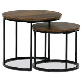 Set 2 ks stolíkov, 53x53cm, MDF, staré drevo, CT-G1145 OLW