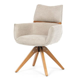 Jedálenská stolička, otočná, béžová, látka, DCH-D1348 CRM2