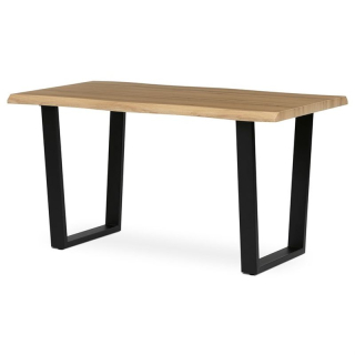Jedálenský stôl 140x80cm, MDF, kov, divoký dub, HT-F4214 OAK