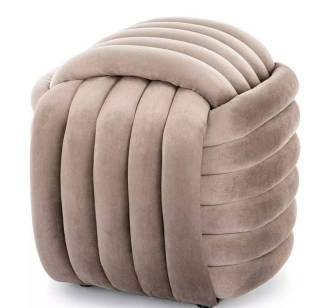 Taburetka, 45cm, tmavobéžová látka, BRUNI VELVET