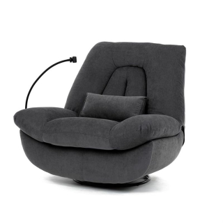 Polohovacie kreslo, elektrické, látka, sivá, 160 kg, TV-7089 GREY2