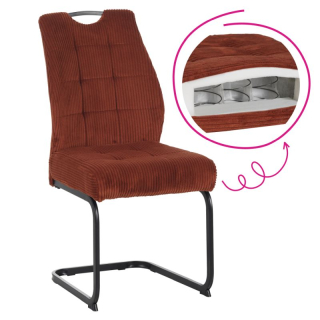 Jedálenská stolička, terakota látka, nohy kov čierny, KELMA