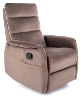 Relaxačné masážne kreslo, cappuccino látka, Signal, SOLON VELVET M