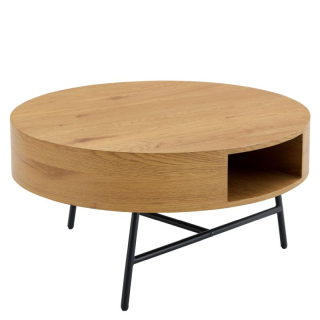 Konferenčný stolík, 80x80cm, dub, čierny, TARMON