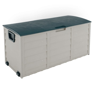 Záhradný, úložný box, plast sivý, zelený, KORTEZ