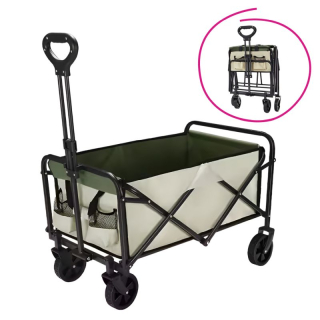 Záhradný vozík, skladací, béžový, zelený, čierny, KARIL