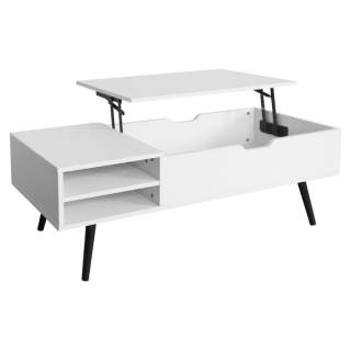 Konferenčný stolík, 110x50cm, biely, ARALYN