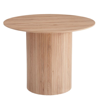 Jedálenský stôl, okrúhly 100cm, MDF, dub, PAOLO