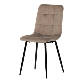 Stolička, krémová, zamatová látka, CT-281 CRM4