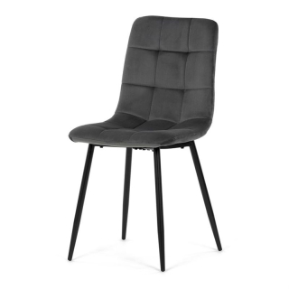 Jedálenská stolička, sivá, zamatová, látka, CT-281 GREY4