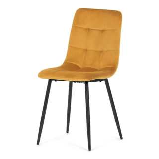 Stolička, žltá, zamatová látka, CT-281 YEL4
